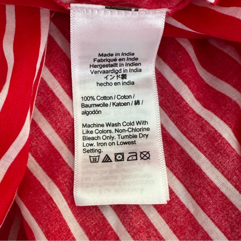 NWOT J. Crew Cotton Voile Beach Coverup Skirt Red & White Stripes Sz L Sold Out - Picture 6 of 8
